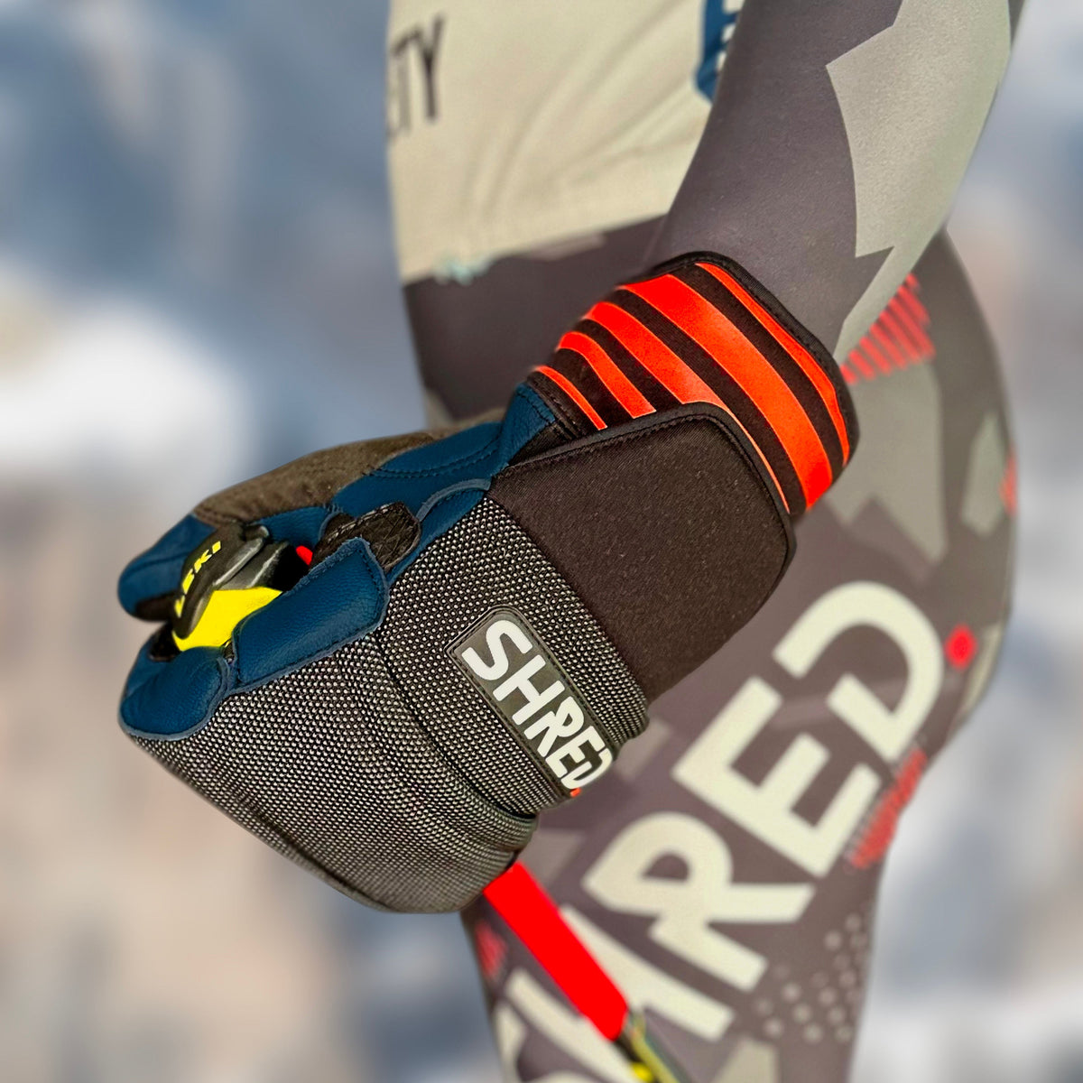 SHRED Ski Race Protective Mittens side view