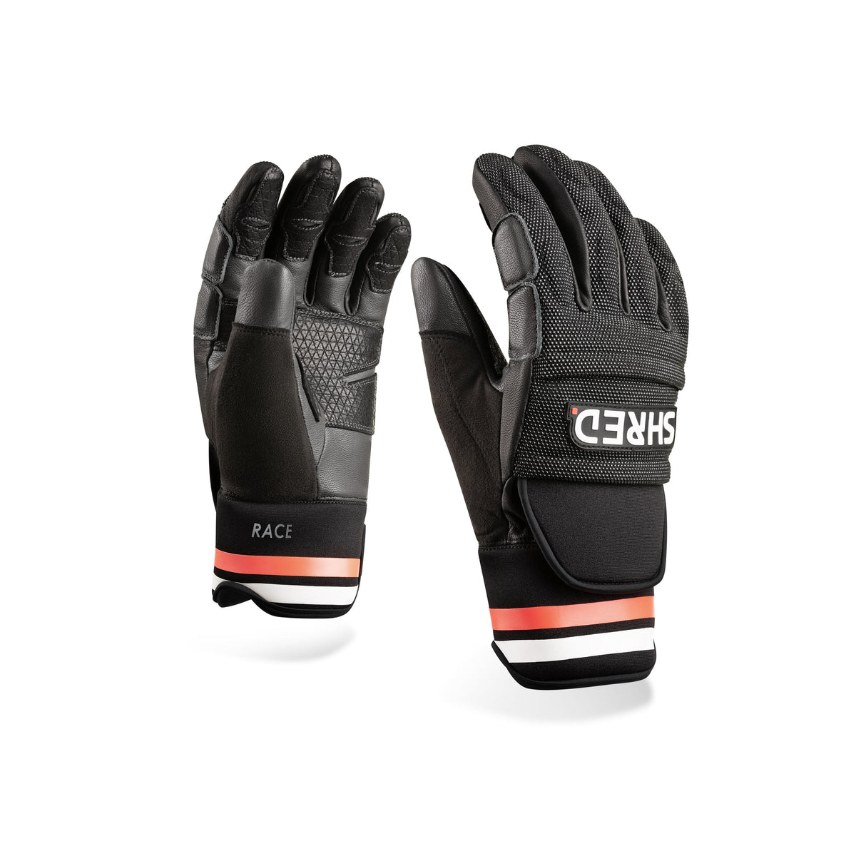 SHRED Ski Race Protective Gloves in Black Rust