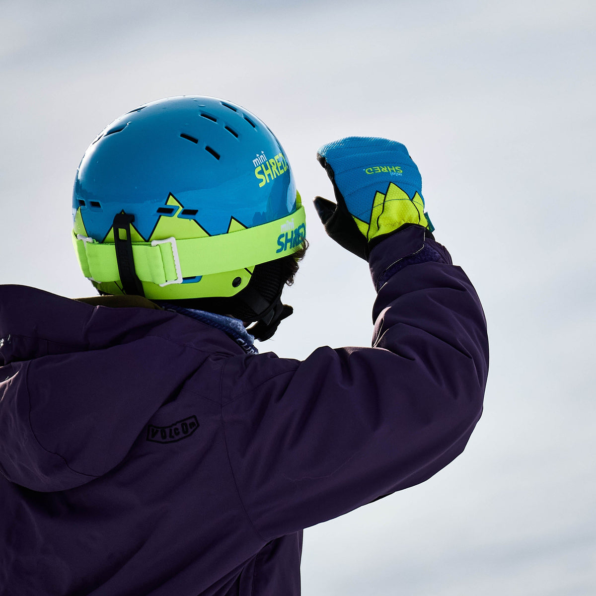SHRED Mini Protective Mittens Mini Aqua cuff detail