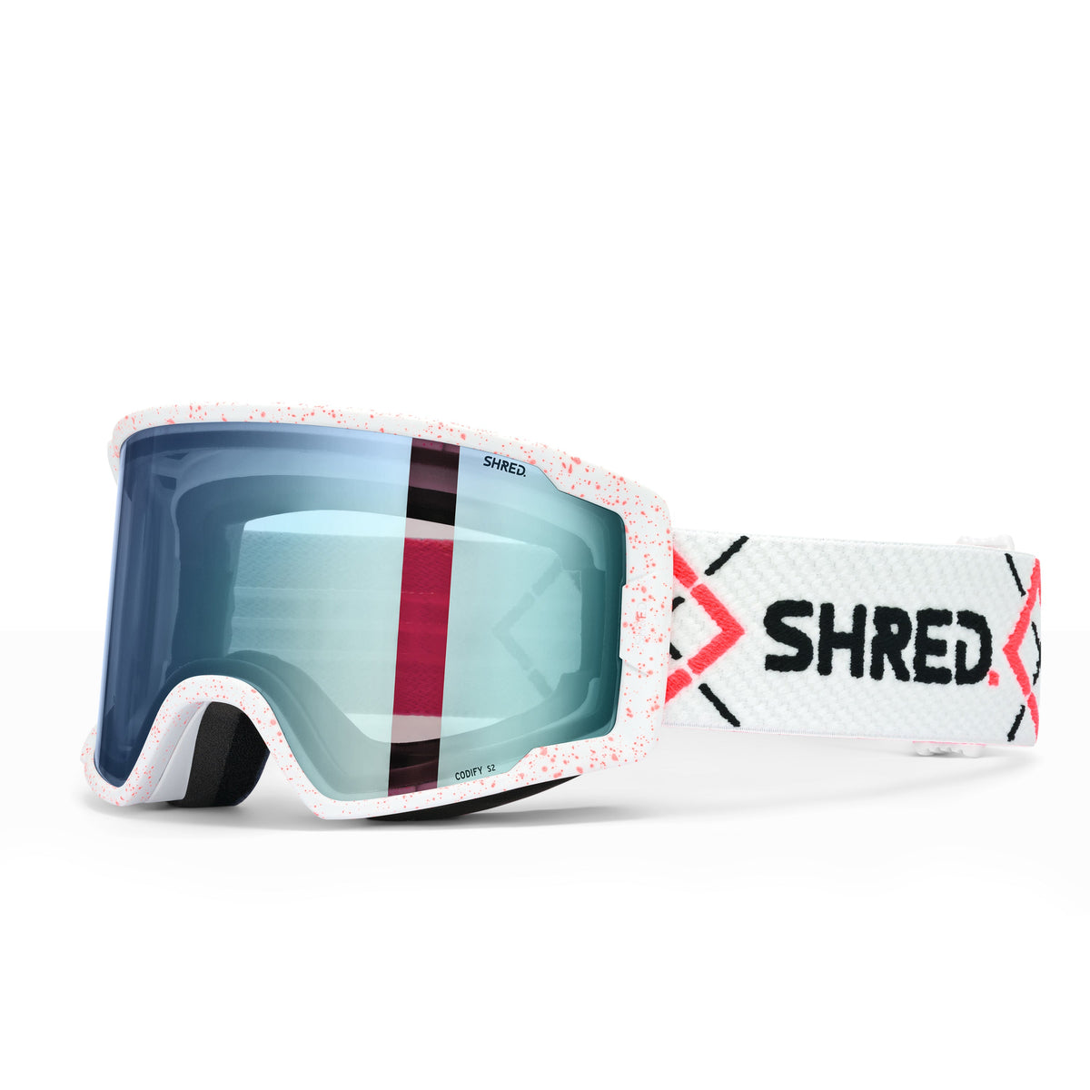 SHRED Codify goggles in Bigshow White Rust with CBL 2.0 ICE lens