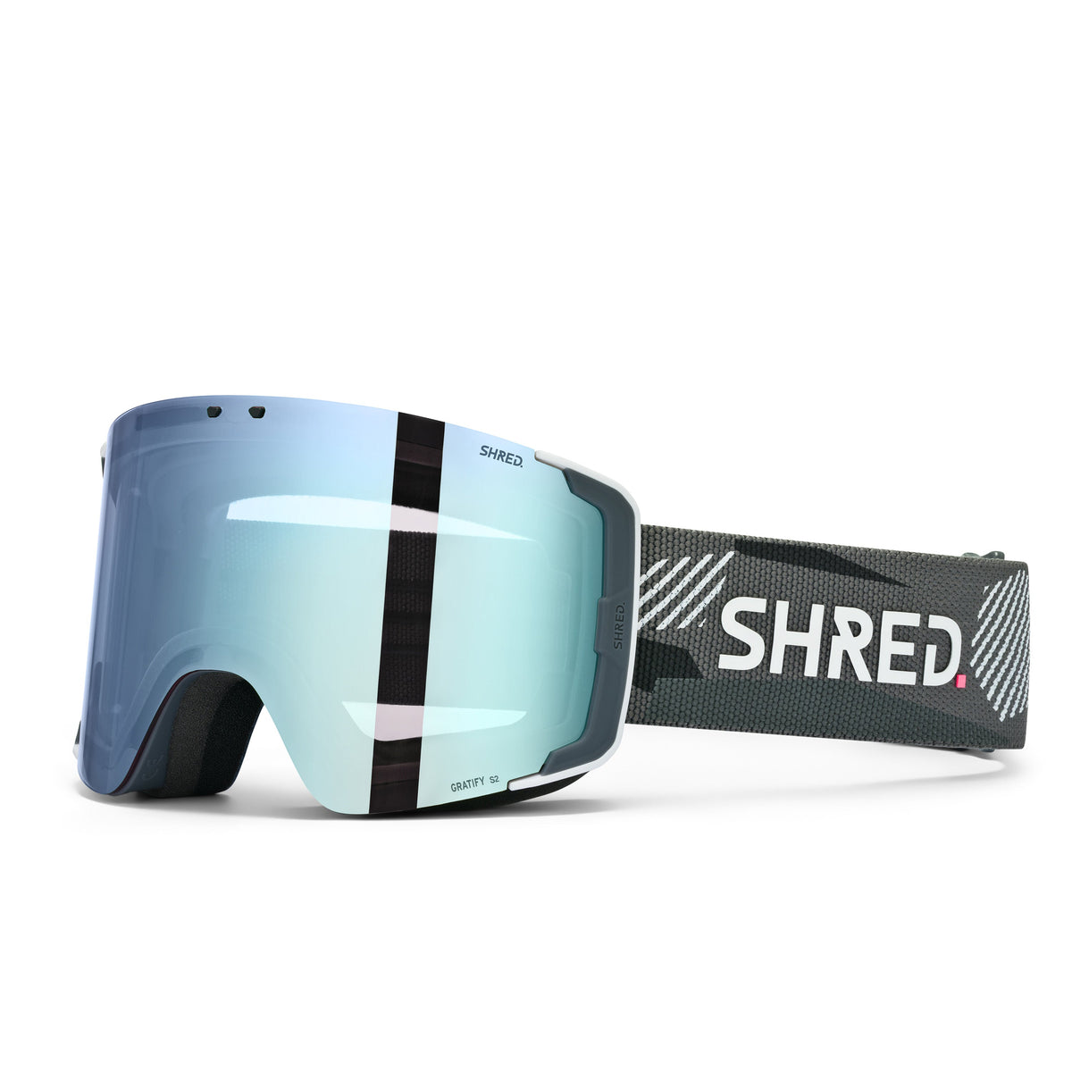 SHRED Gratify goggles in Shades of Grey with CBL 2.0 ICE lens