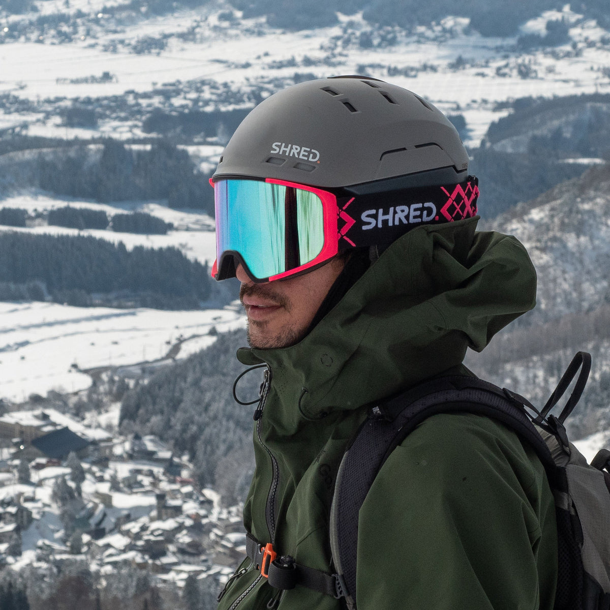 SHRED Simplify goggles in Bigshow White Rust with CBL 2.0 ICE lens