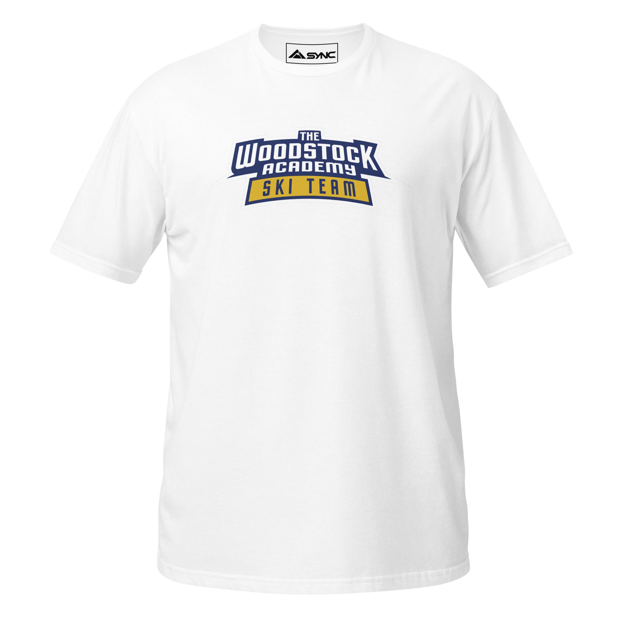 Adult Cotton T Shirt Woodstock Academy Banner Logo