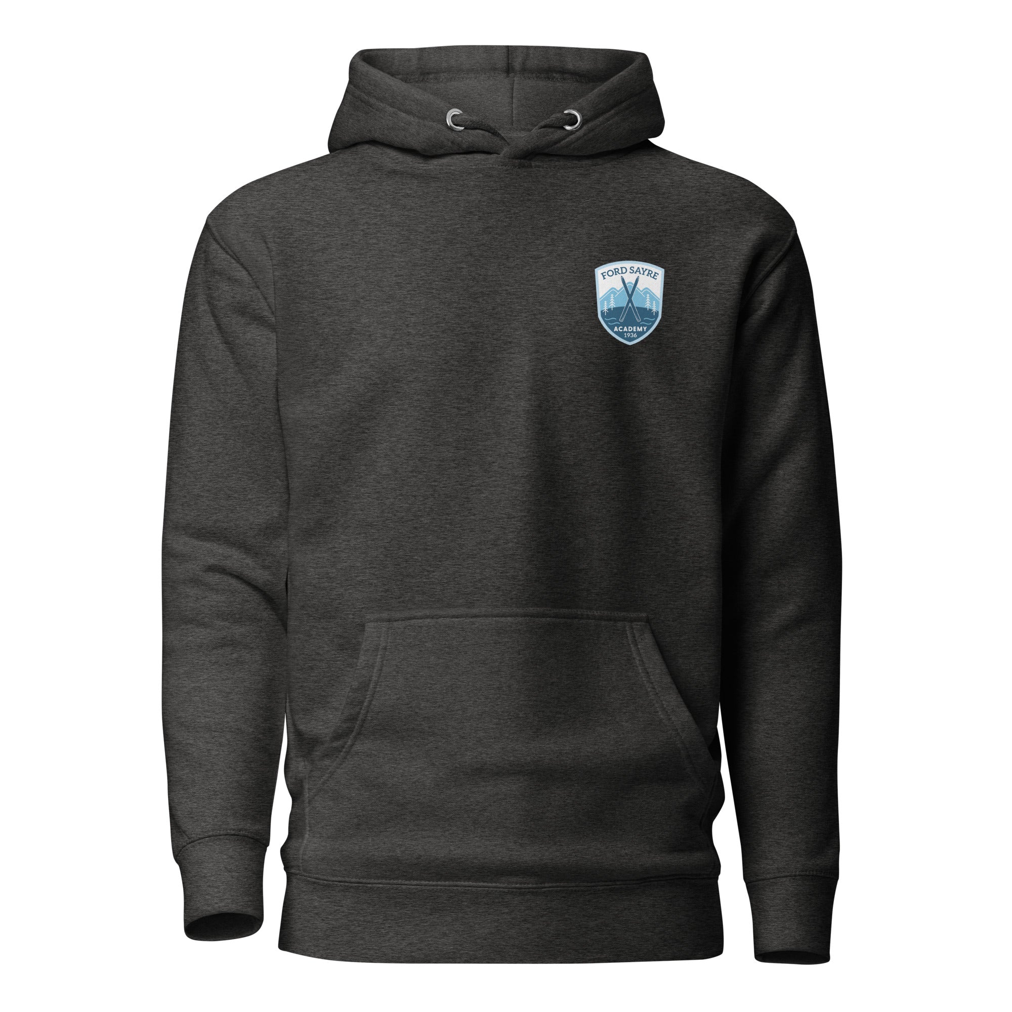Lafayette LOGO HOODIE HEATHER GRAY×NAVY Adult Cotton Hoodie - Ford Sayre Academy (Left Chest Logo