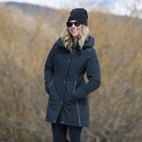 sync-performance-black-women's-corsa-jacket-front-lifestyle-model